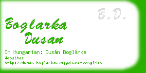 boglarka dusan business card